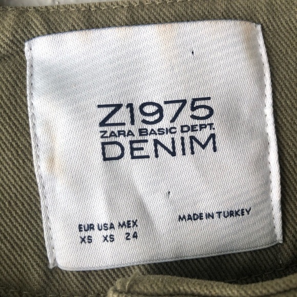 Zara Womens Size XS Denim Army Green Cropped Fringe Jacket Tassels Boho Boxy Fit - Picture 5 of 9